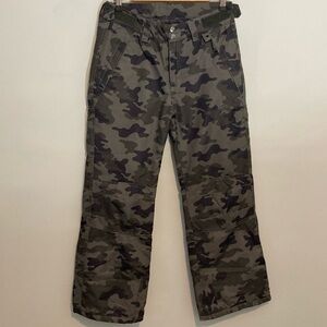 ARTIX DRIFT YOUTH INSULATED CAMO SKI SNOW PANTS UNISEX SIZE LG